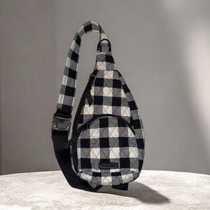 Vera Bradley Black Checkered Crossbody Bag black and White